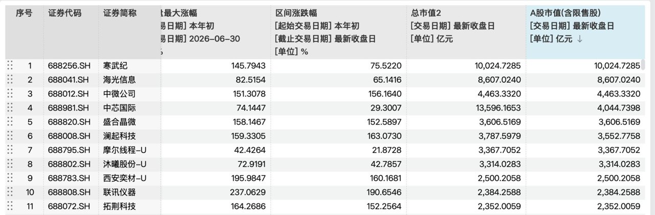 科创板首只万亿元市值个股诞生 ,寒武纪年内股价屡创新高 国产芯片进入新一轮竞争周期